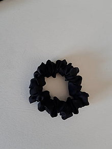 Ozdoby do vlasov - Scrunchies - gumičky z hedvábí - černé (větší skinny) - 13807496_