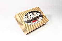 Dekorácie - Sada bielych domčekov - 6 ks v darčekovej krabici - 13808330_