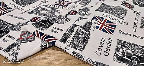 Textil - Flis - Vzorovaný- cena za 10 cm (London) - 13809157_