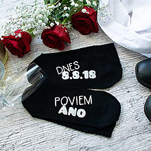 Pánske oblečenie - Čierne pánske ponožky "Dnes poviem áno" - 13809925_