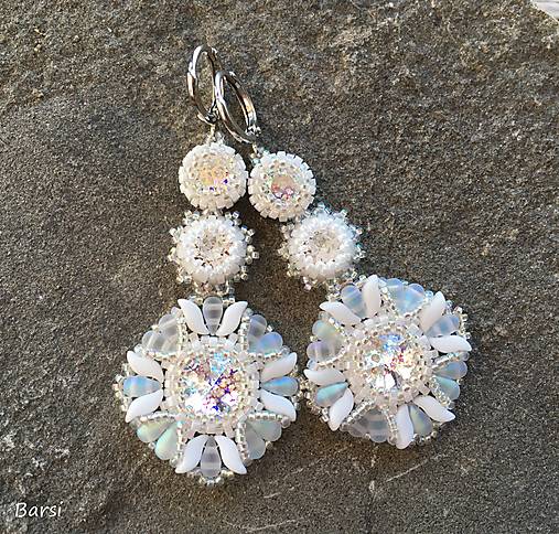 Náušnice - Žiarivé svadobné Swarovski náušnice - 13811927_