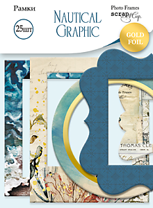 Papier - Scrapmir Nautical Graphic papierové rámiky 25 ks - 35% ZĽAVA - 13809399_