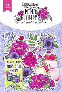 Papier - Mind flowers papierové výrezy 64 ks - 35% ZĽAVA - 13809517_