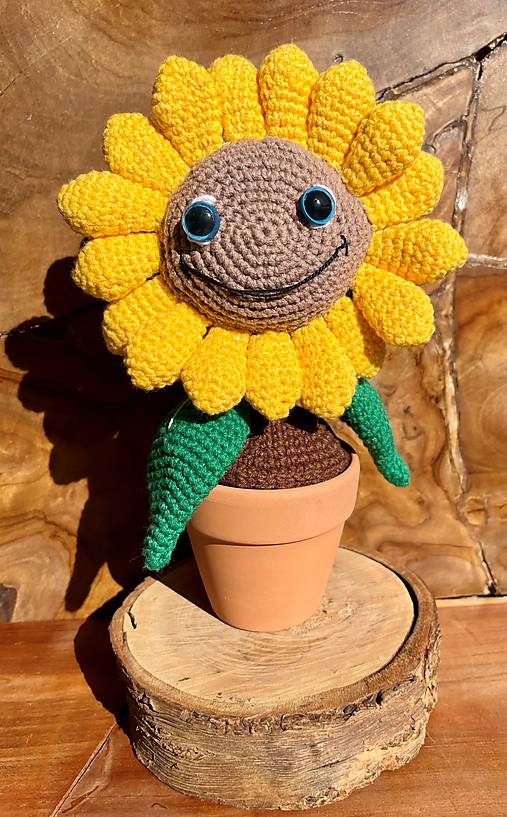 Dekorácie - Slnečnica v črepníku - 13811574_