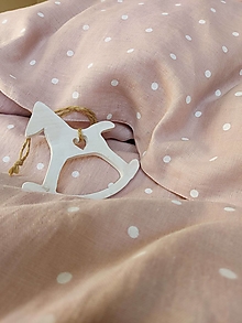 Úžitkový textil - Ľanové posteľné obliečky Pink Bunny - 13811357_