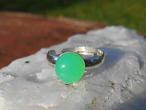 Prstene - green-chalcedón-prsteň-striebro - 13816638_