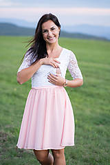 Oblečenie na dojčenie - Spoločenské šaty na dojčenie – bielo ružové - 13813951_