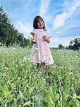 Detské oblečenie - Ľanové šaty pre dievčatká - 13815201_