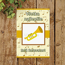 Papiernictvo - Pohľadnica hudobné nástroje (trúbka) - 13816781_