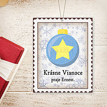 Úložné priestory & Organizácia - Vianočná menovka vintage (vianočná guľa s hviezdičkou) - 13818067_