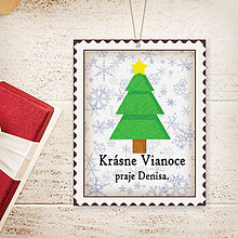 Úložné priestory & Organizácia - Vianočná menovka vintage (vianočný stromček) - 13818073_