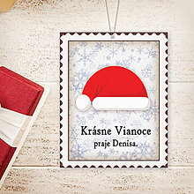 Úložné priestory & Organizácia - Vianočná menovka vintage (santovská čiapka) - 13818074_