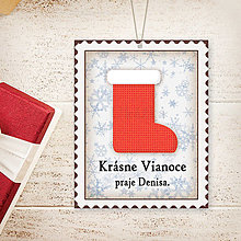 Úložné priestory & Organizácia - Vianočná menovka vintage (čižmička/ponožka) - 13818076_