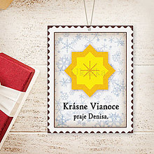 Úložné priestory & Organizácia - Vianočná menovka vintage (hviezda) - 13818078_