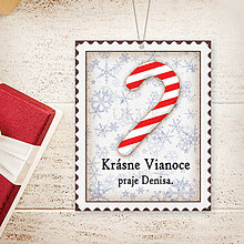 Úložné priestory & Organizácia - Vianočná menovka vintage (vianočná palica) - 13818083_
