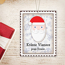 Úložné priestory & Organizácia - Vianočná menovka vintage (Santa Claus) - 13818088_