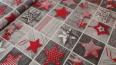 Textil - Látka s vianočným motívom (Červená) - 13820947_