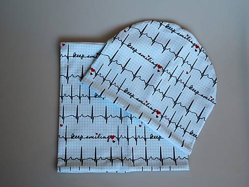 EKG úpletová čiapka, nákrčník alebo set