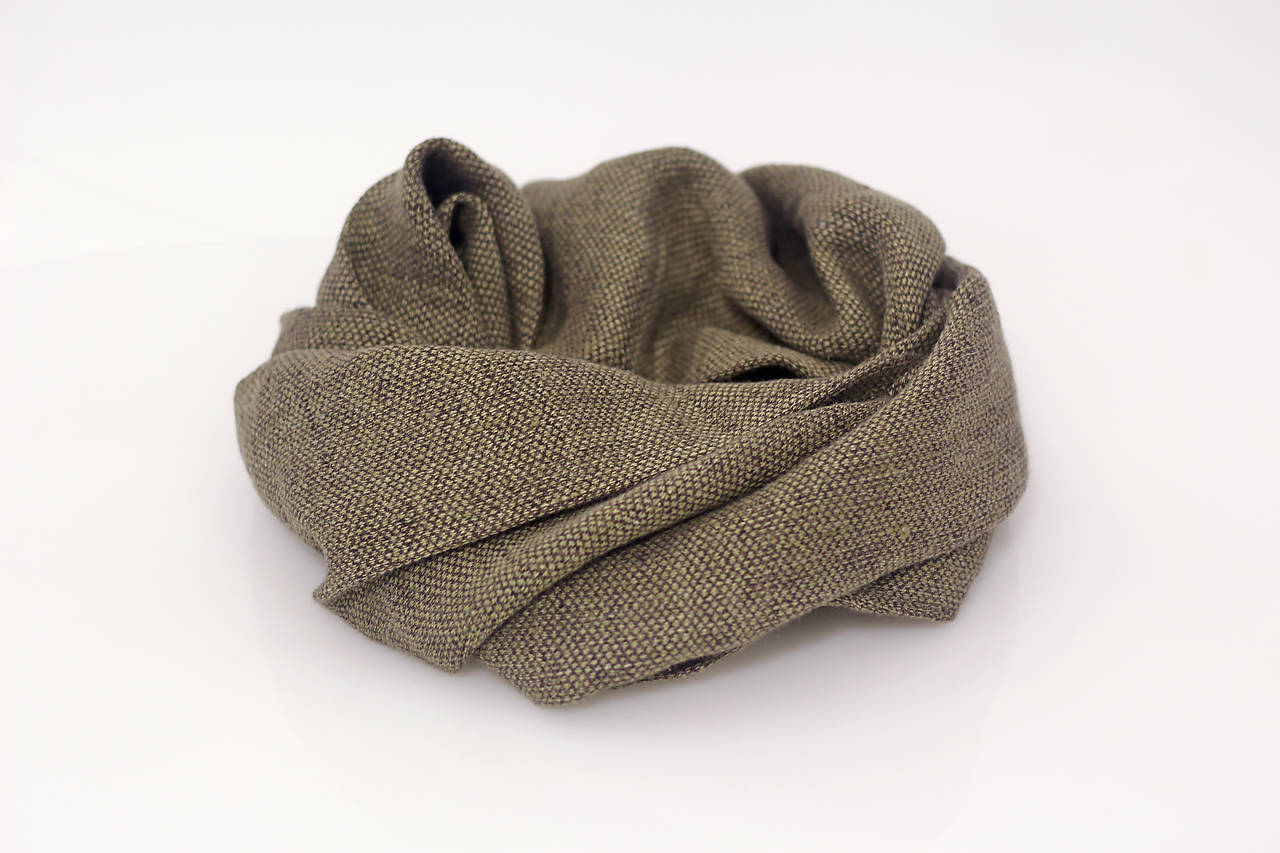 Pánsky navliekací nákrčník z ľanu "Herbalbrown"