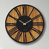  - Nástenné drevené hodiny rímske číslice | HDFK029 | dub - 13823426_