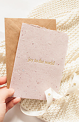 Papiernictvo - Pozdrav z ručného papiera "joy to the world"" - 13823055_