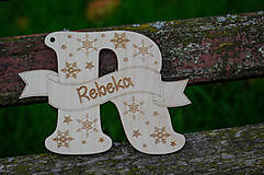Dekorácie - Vianočné drevené písmeno s menom - 13823914_