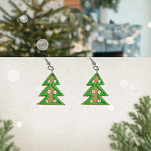 Náušnice - Vianočné náušnice perník - stromčeky - 13821180_