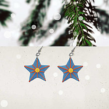 Náušnice - Vianočné náušnice hviezdičky - žiarivé - 13821189_