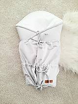Detský textil - Zavinovačka SIMPLE jednofarebne šedá /biela 70x70cm s pevne prisitym puzdrom - 13826038_