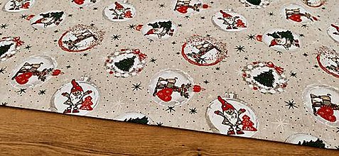 Textil - Bavlnená režná - Vianočné Gule- cena za 10 cm - 13828941_