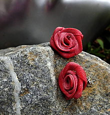 Náušnice - napichovačky ružičky výpredaj / 3 farby (Ružová) - 13828887_