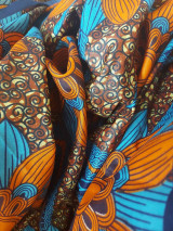 Šatky - JARNÁ AKCIA❤️Šatka do vlasov z Kolekcie Afrika-Modro oranžová - 13829187_