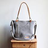 Veľké tašky - Kožená kabelka Klasik Daily *Steel-grey* - 13826601_