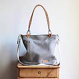 Veľké tašky - Kožená kabelka Klasik Daily *Steel-grey* - 13826602_