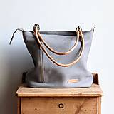 Veľké tašky - Kožená kabelka Klasik Daily *Steel-grey* - 13826603_