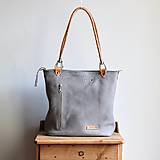 Veľké tašky - Kožená kabelka Klasik Daily *Steel-grey* - 13826607_