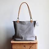 Veľké tašky - Kožená kabelka Klasik Daily *Steel-grey* - 13826608_