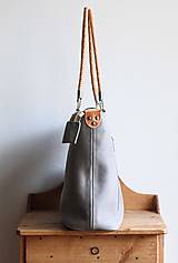 Veľké tašky - Kožená kabelka Klasik Daily *Steel-grey* - 13826609_