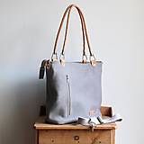 Veľké tašky - Kožená kabelka Klasik Daily *Steel-grey* - 13826610_