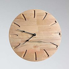 Hodiny - Elegantné drevené hodiny na stenu z masívu - Buk - 13825245_
