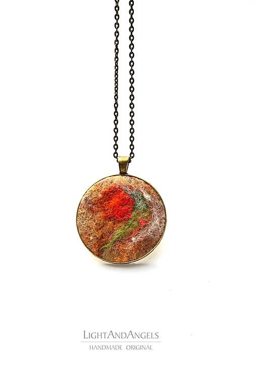 Náhrdelníky - Arttexový prívesok "Poézia vlčieho maku" - veľ.M - 13832807_
