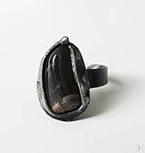 Prstene - Cínovaný prsteň s liečivým polodrahokamom zebrovým jaspisom - 13831619_
