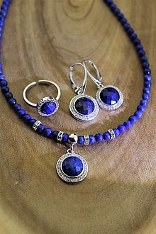 Sady šperkov - lapis lazuli náhrdelník,náušnice,prsteň AKCIA! - 13832075_