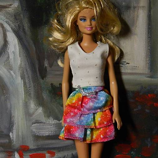 Šité Barbie šaty (Sukňa a blúzka)