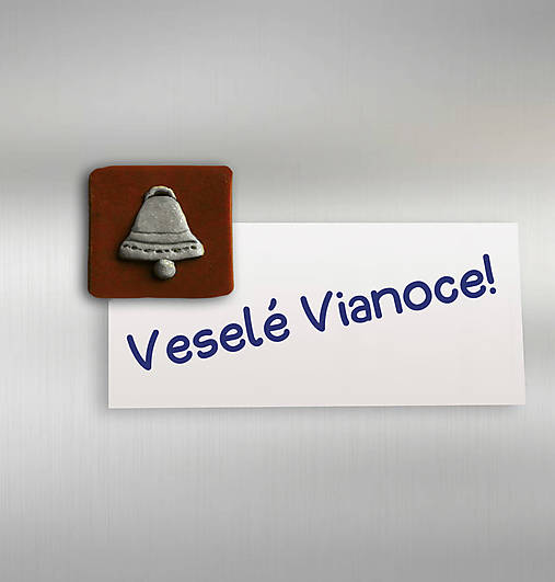 Magnetky - Vianočné magnetky na chladničku ,,čokoládové" (zvonček) - 13832129_