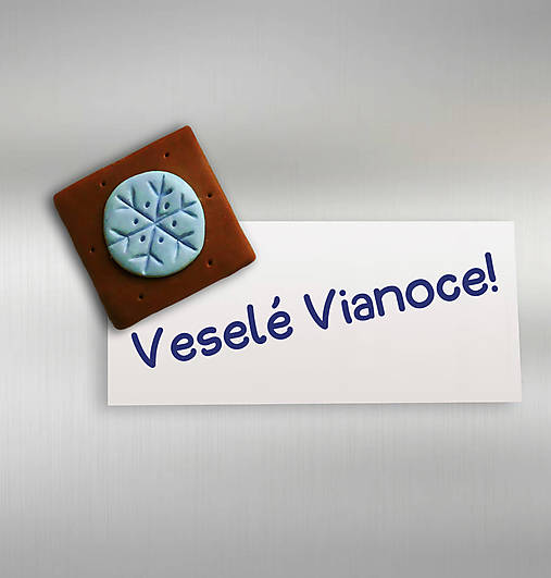 Magnetky - Vianočné magnetky na chladničku ,,čokoládové" (snehová vločka) - 13832131_