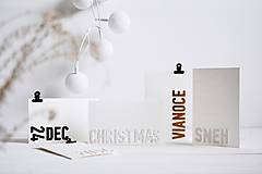 Papiernictvo - Vianočný minimalistický pozdrav - nápisy (ZIMA) - 13836382_