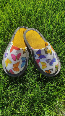 Ponožky, pančuchy, obuv - Papuče barefoot  motýle 2 - 13835366_