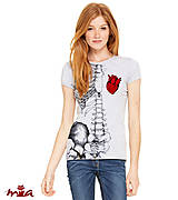Topy, tričká, tielka - Zľava 40% - ručne maľované krátkorukávové tričko Skeleton - 13835939_