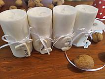 adventné sviečky s číslami / biele